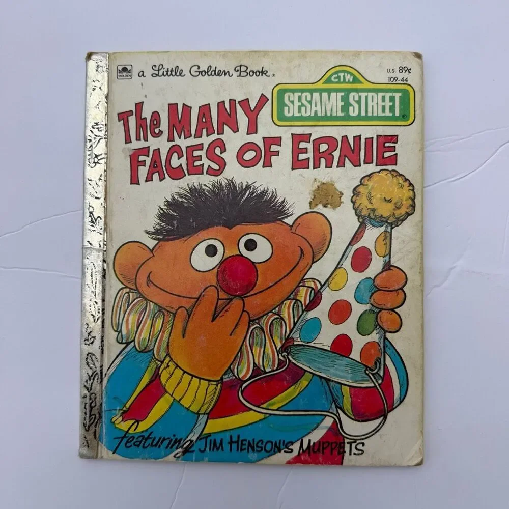 Vintage Sesame Street Little Golden Books Cookie Monster Big Bird Retro Nursery